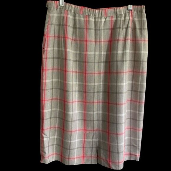 Vintage Pendleton Skirt Womens 14 Gray Plaid Midi Country Sophisticates Academia - Picture 2 of 5